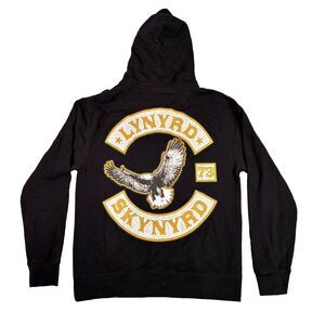 Lynyrd Skynyrd Hoodie Mens 2XL Black Pullover Full Zip Rock Band Eagle XXL